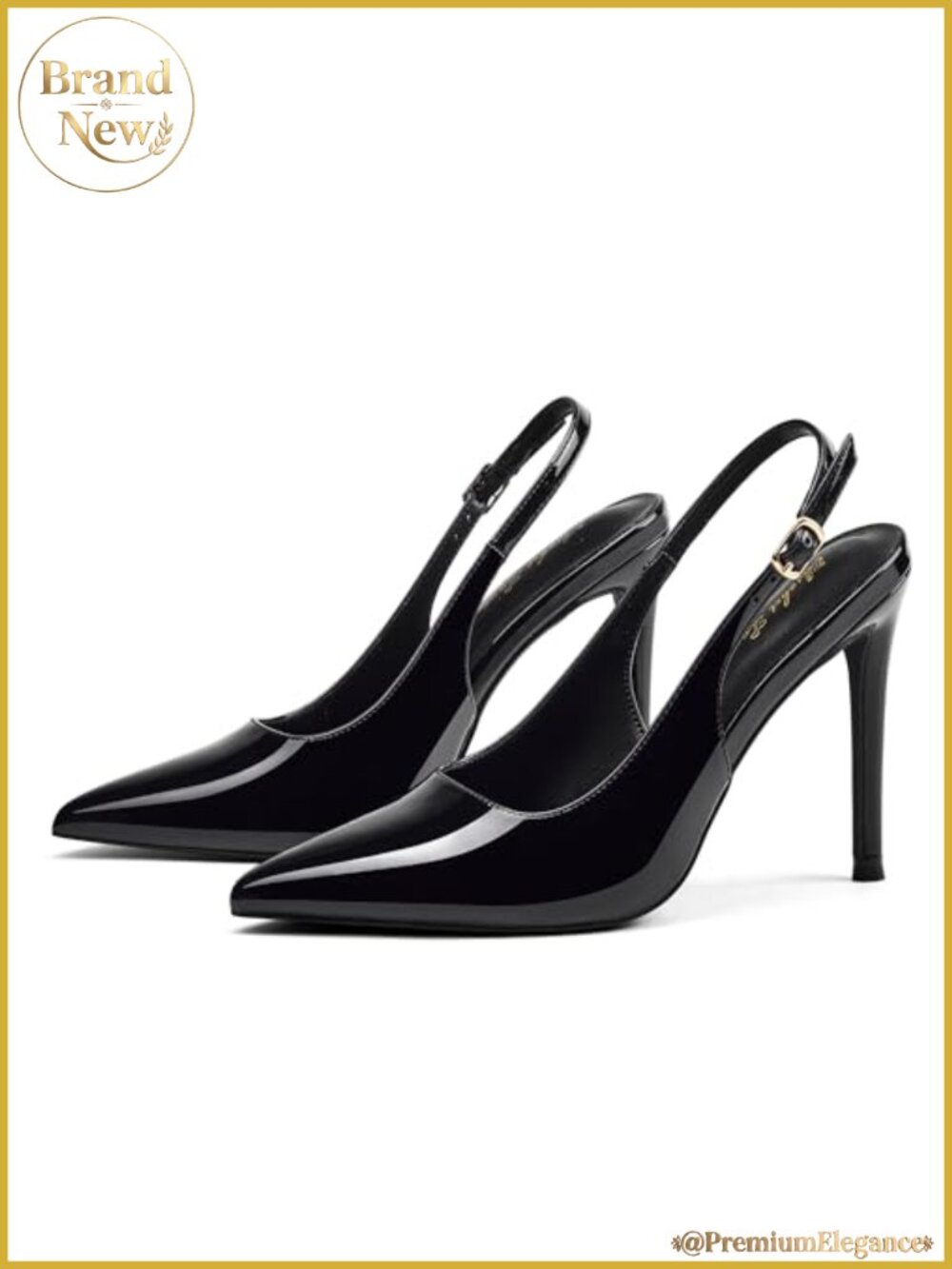 Slingback Heels for Women High Heels Closed Toe Pointed Pumps 4.1in